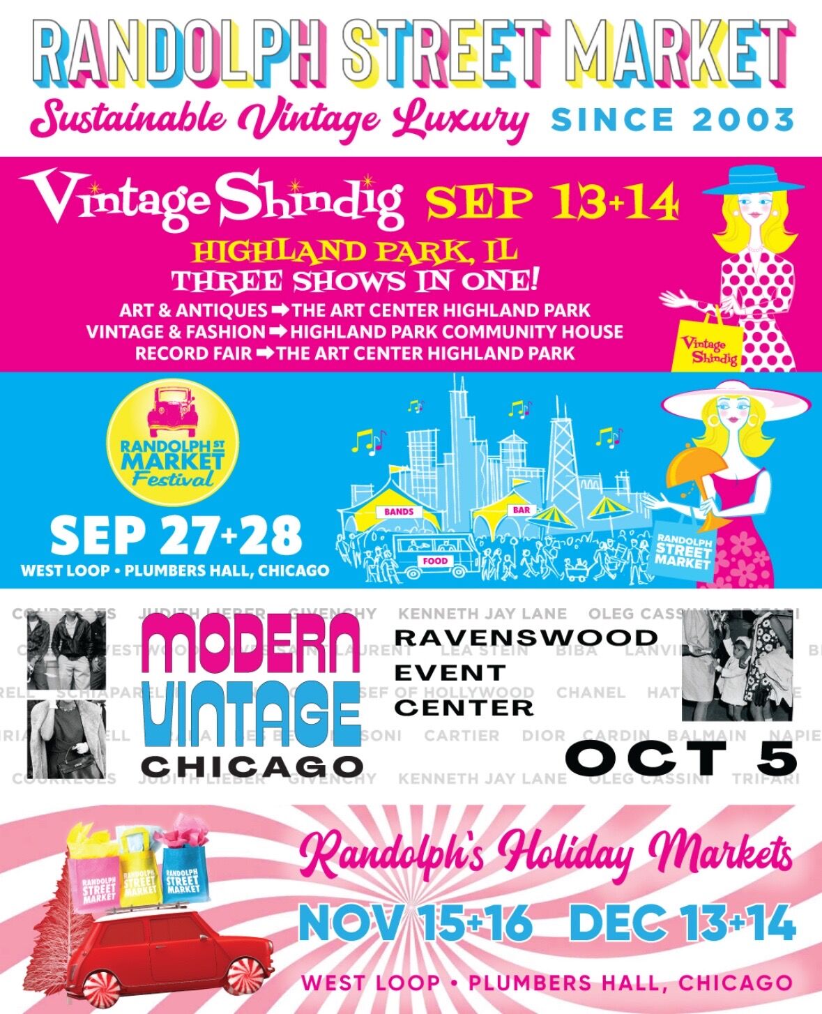 Randolph Street Market upcoming schedule.